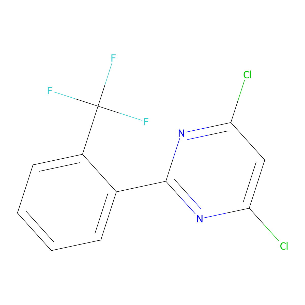 4,6-Dichloro-2-(2-trifluoromethylphenyl)pyrimidine molecular structure, CAS 1188089-28-2