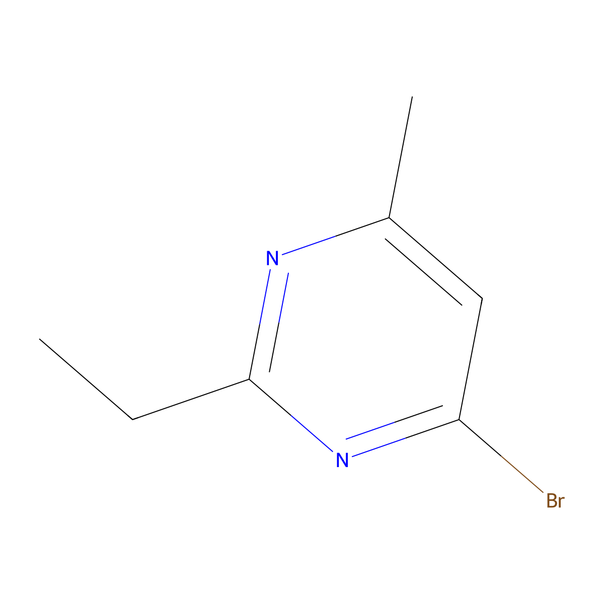 4-Bromo-2-ethyl-6-methylpyrimidine molecular structure, CAS 1188090-45-0