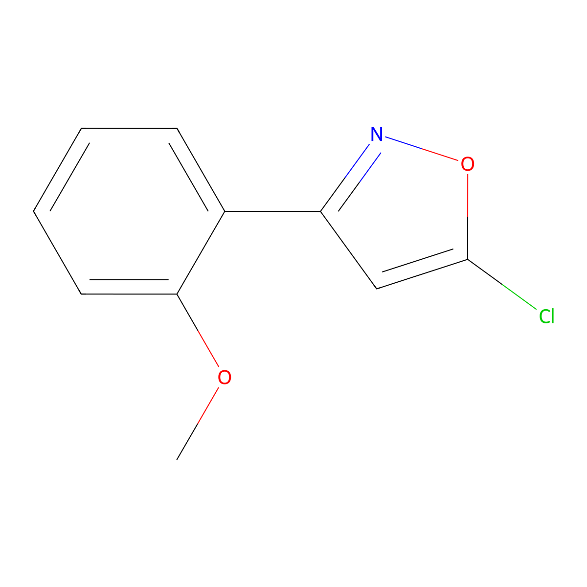 5-Chloro-3-(2-methoxyphenyl)-1,2-oxazole molecular structure, CAS 1188091-06-6