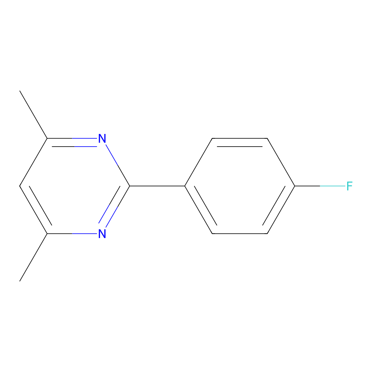 2-(4-Fluorophenyl)-4,6-dimethylpyrimidine molecular structure, CAS 1188093-74-4