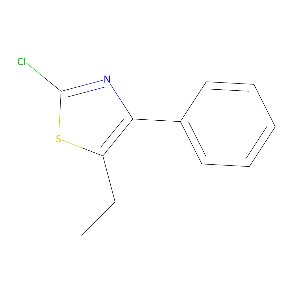 2-Chloro-5-ethyl-4-phenyl-1,3-thiazole molecular structure, CAS 1188122-01-1