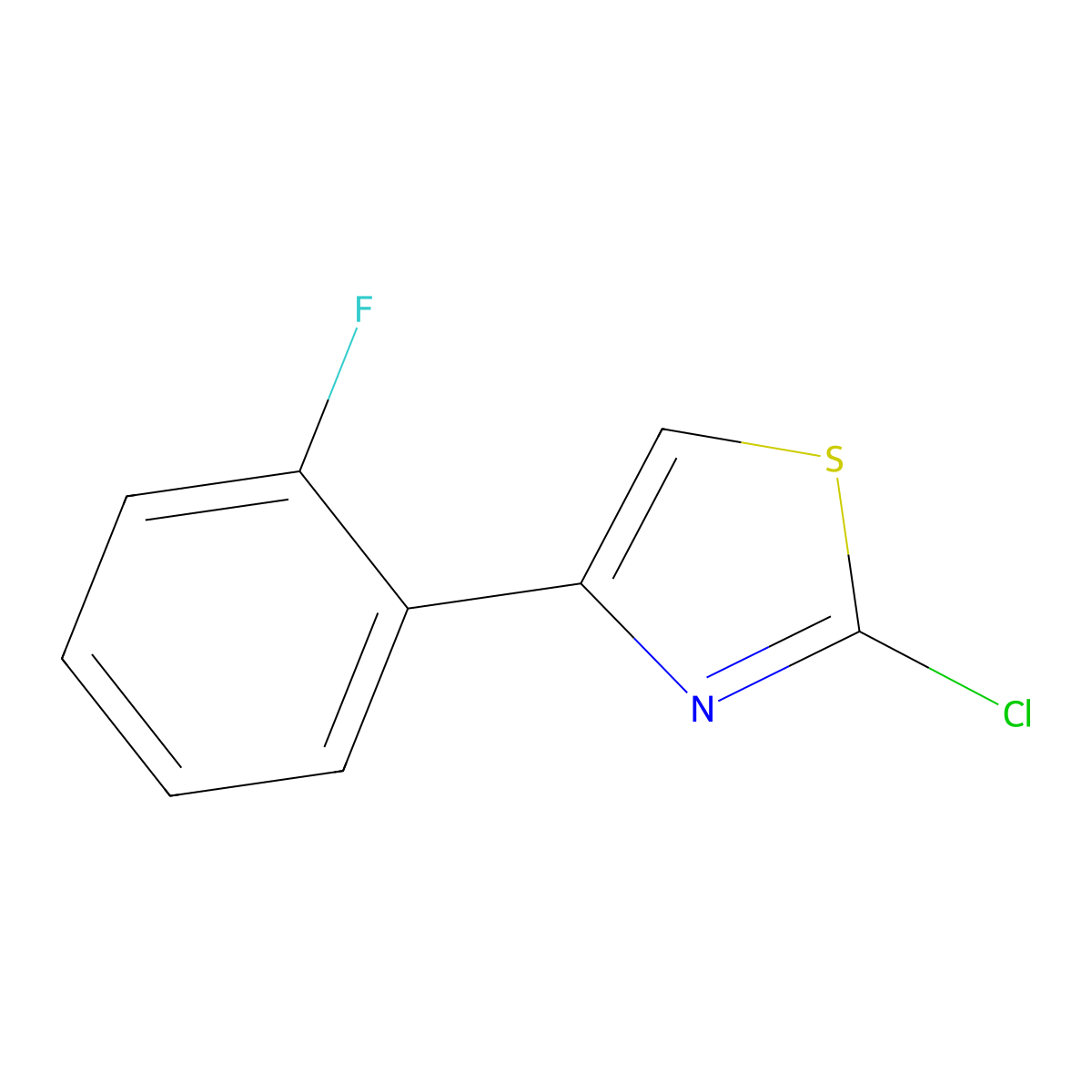 2-Chloro-4-(2-fluorophenyl)-1,3-thiazole molecular structure, CAS 1188122-06-6