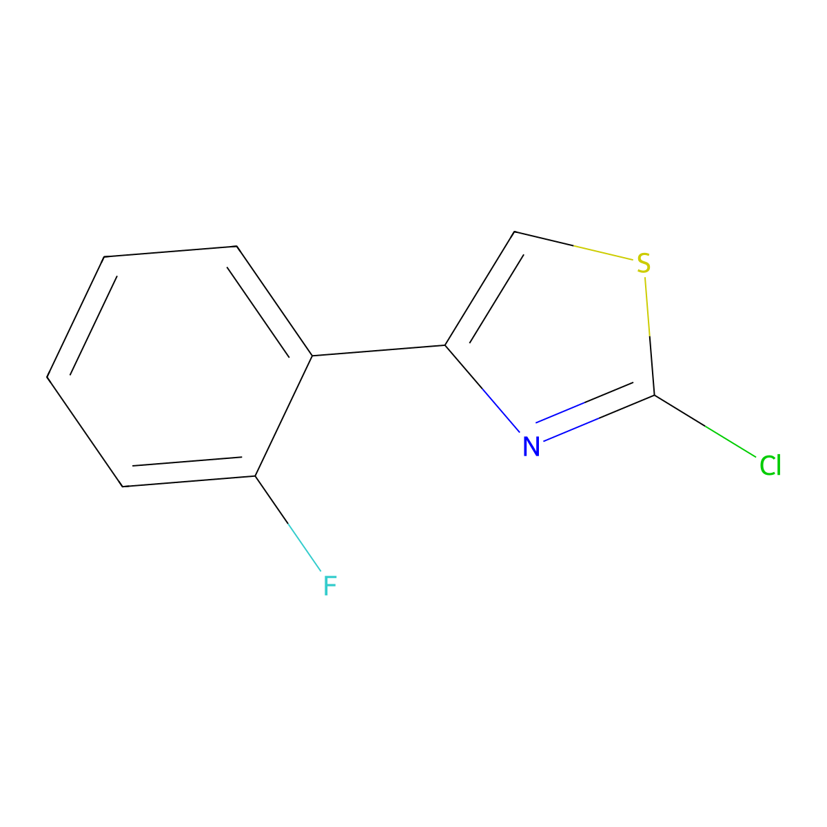 2-Chloro-4-(2-fluorophenyl)-1,3-thiazole molecular structure, CAS 1188122-06-6