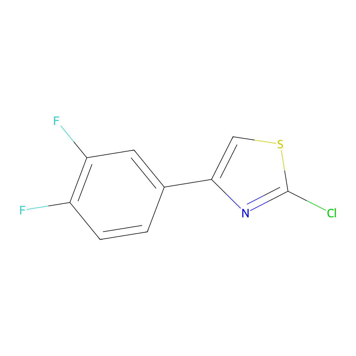 2-Chloro-4-(3,4-difluorophenyl)thiazole molecular structure, CAS 1188123-17-2