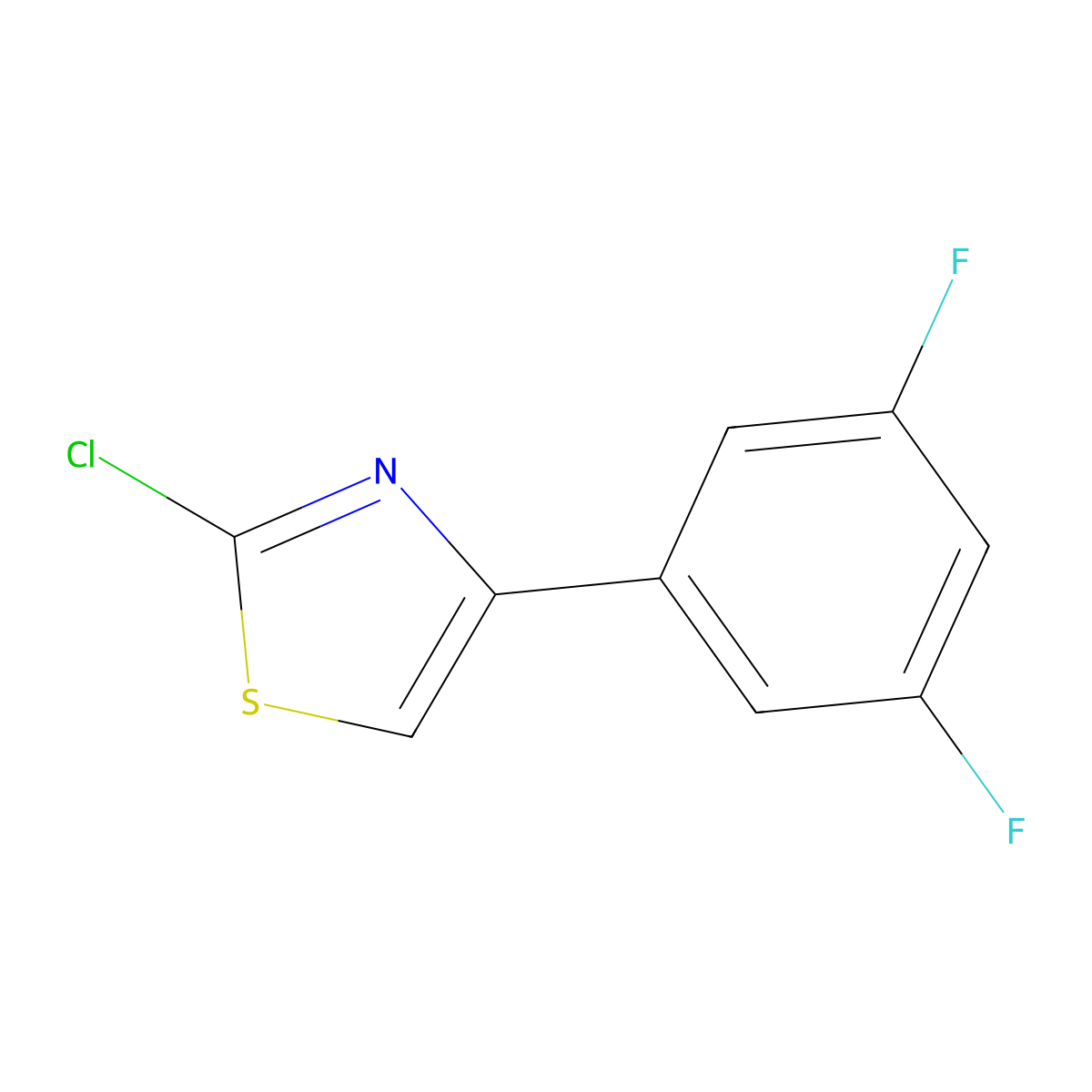 2-Chloro-4-(3,5-difluorophenyl)thiazole molecular structure, CAS 1188123-24-1