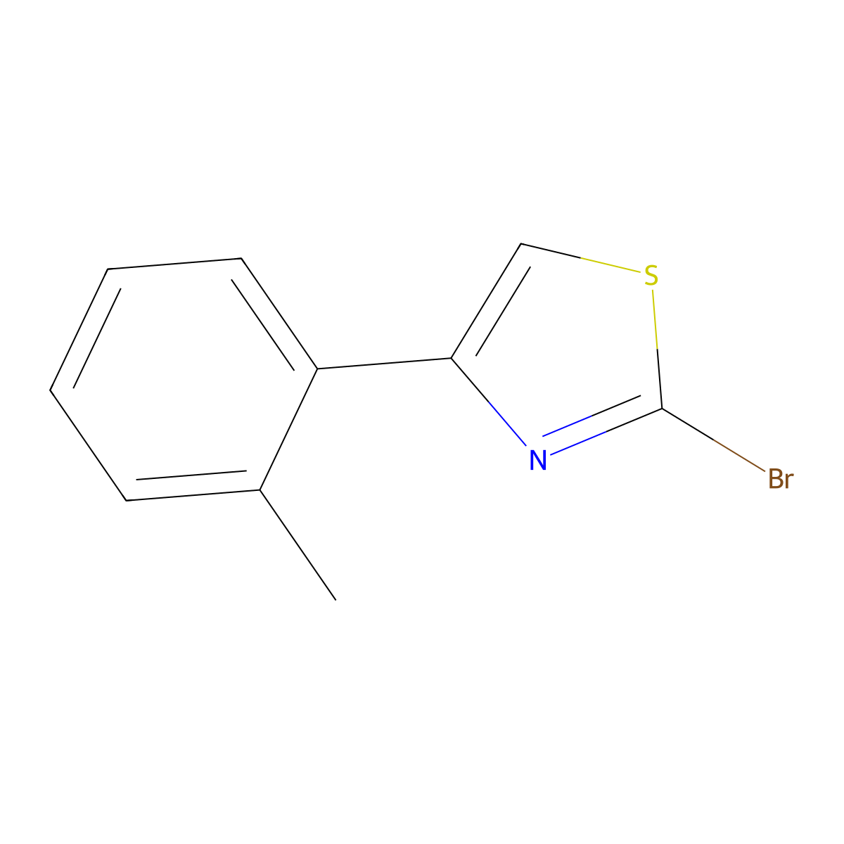 2-Bromo-4-(o-tolyl)thiazole molecular structure, CAS 1188124-36-8