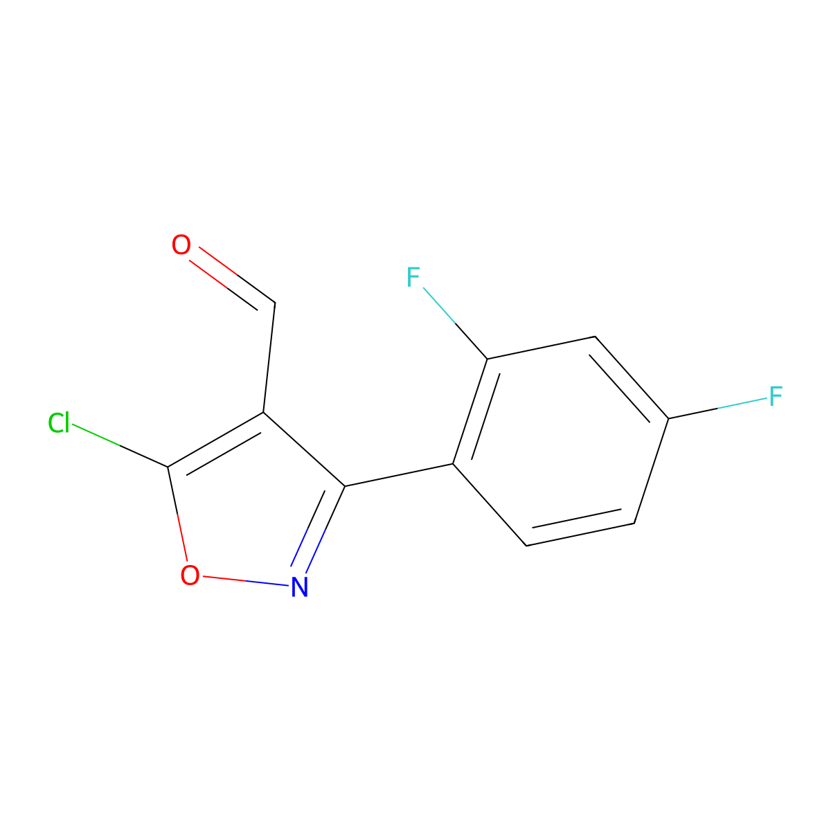 5-Chloro-3-(2,4-difluorophenyl)-1,2-oxazole-4-carbaldehyde molecular structure, CAS 1188135-97-8
