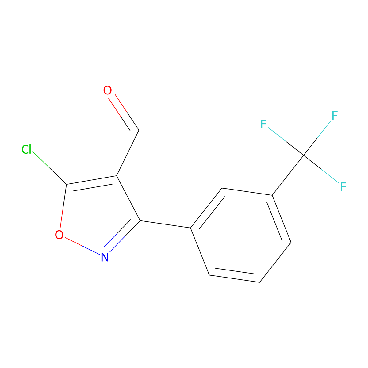 5-Chloro-3-[3-(trifluoromethyl)phenyl]-1,2-oxazole-4-carbaldehyde molecular structure, CAS 1188136-36-8