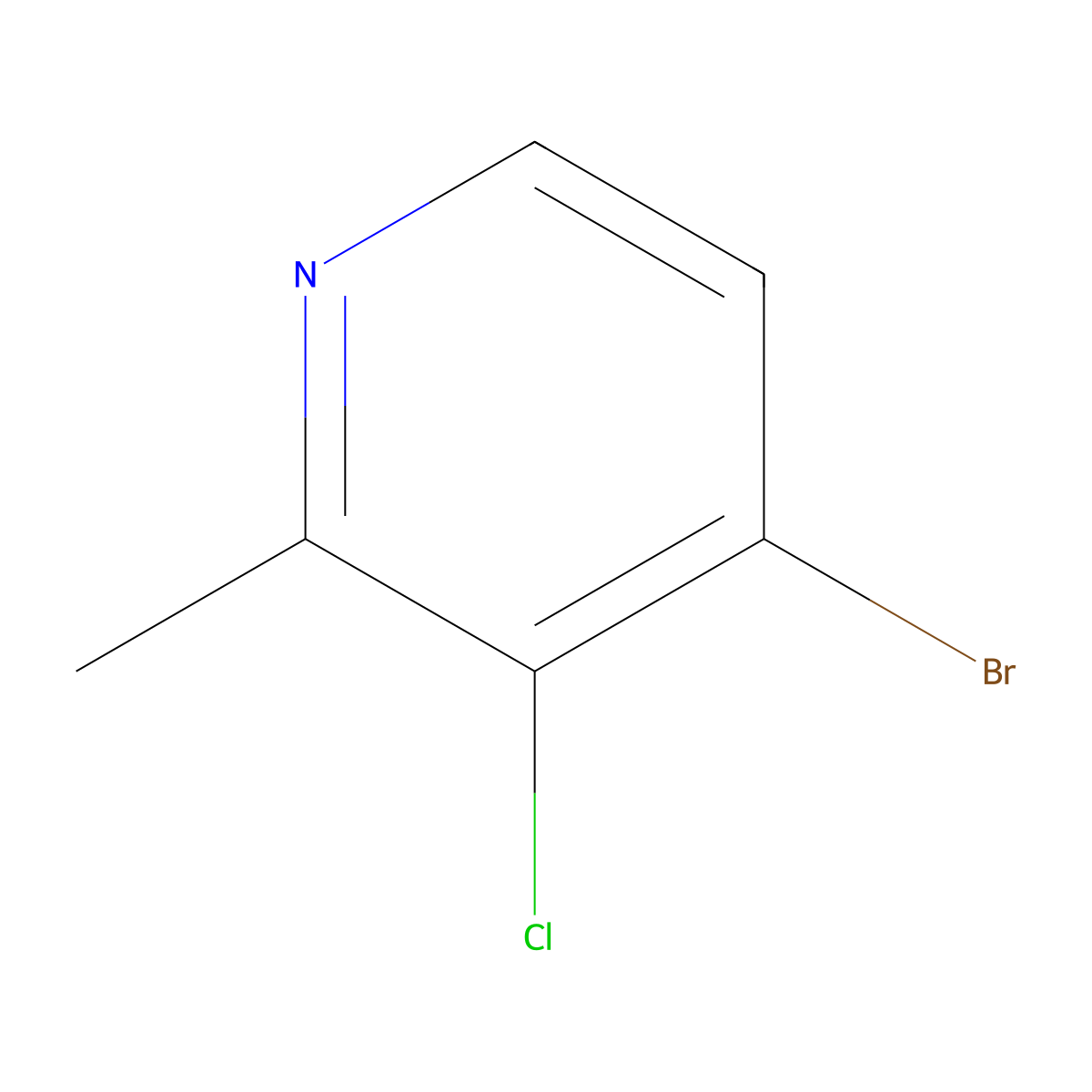 4-Bromo-3-chloro-2-methylpyridine molecular structure, CAS 1188140-52-4