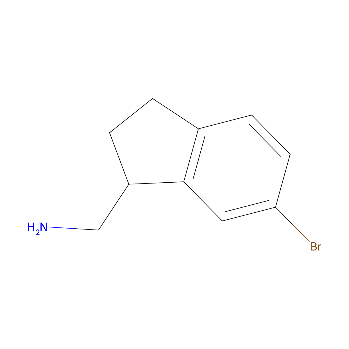(6-Bromo-2,3-dihydro-1H-inden-1-yl)methanamine molecular structure, CAS 1188142-10-0