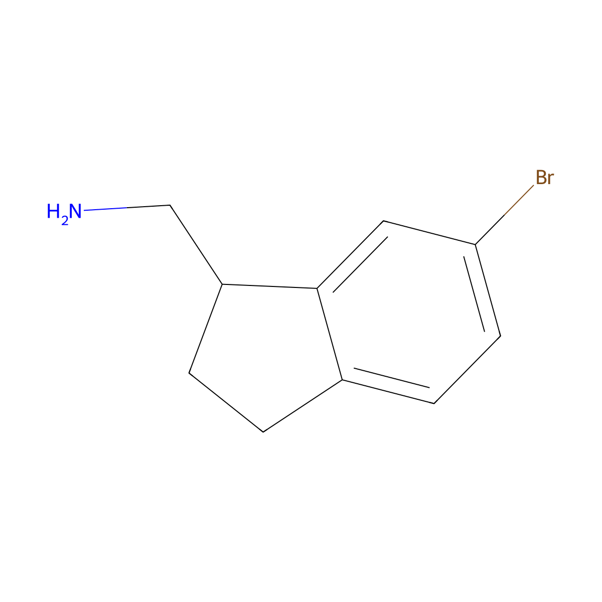 (6-Bromo-2,3-dihydro-1H-inden-1-yl)methanamine molecular structure, CAS 1188142-10-0