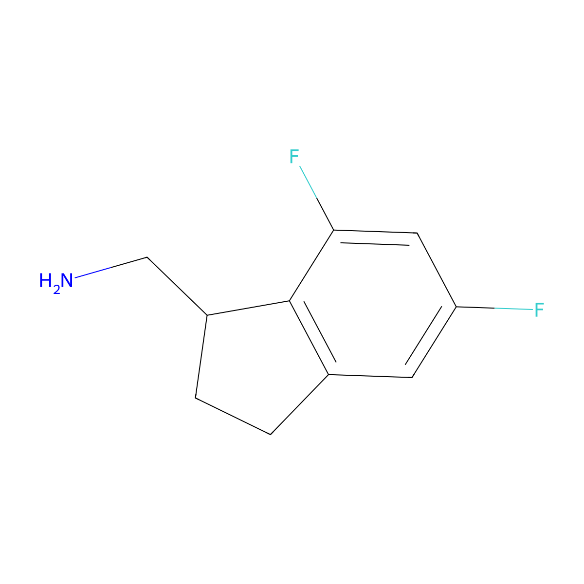 (5,7-difluoro-2,3-dihydro-1H-inden-1-yl)methanamine molecular structure, CAS 1188142-75-7