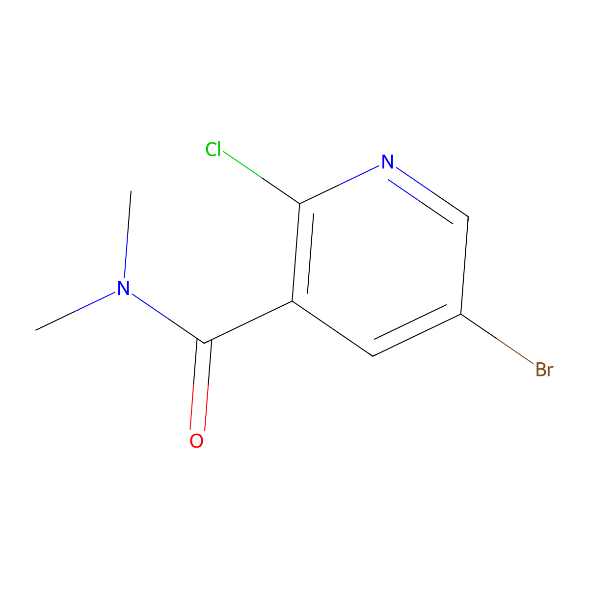 5-Bromo-2-chloro-n,n-dimethyl-3-pyridinecarboxamide molecular structure, CAS 1188142-86-0