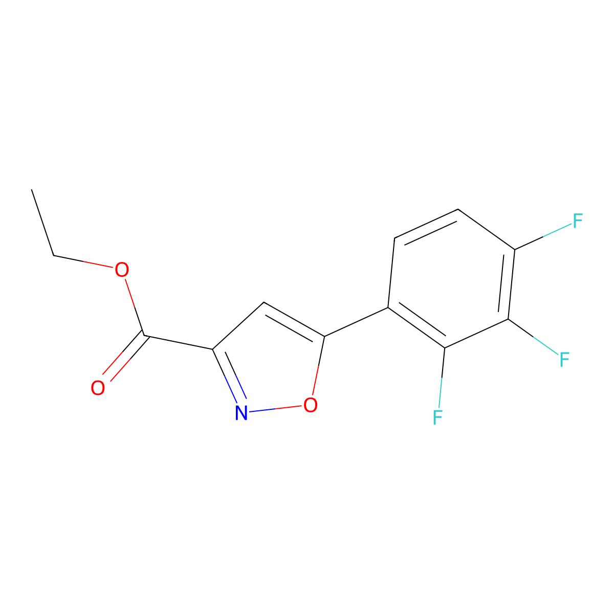 Ethyl 5-(2,3,4-trifluorophenyl)-1,2-oxazole-3-carboxylate molecular structure, CAS 1188143-54-5