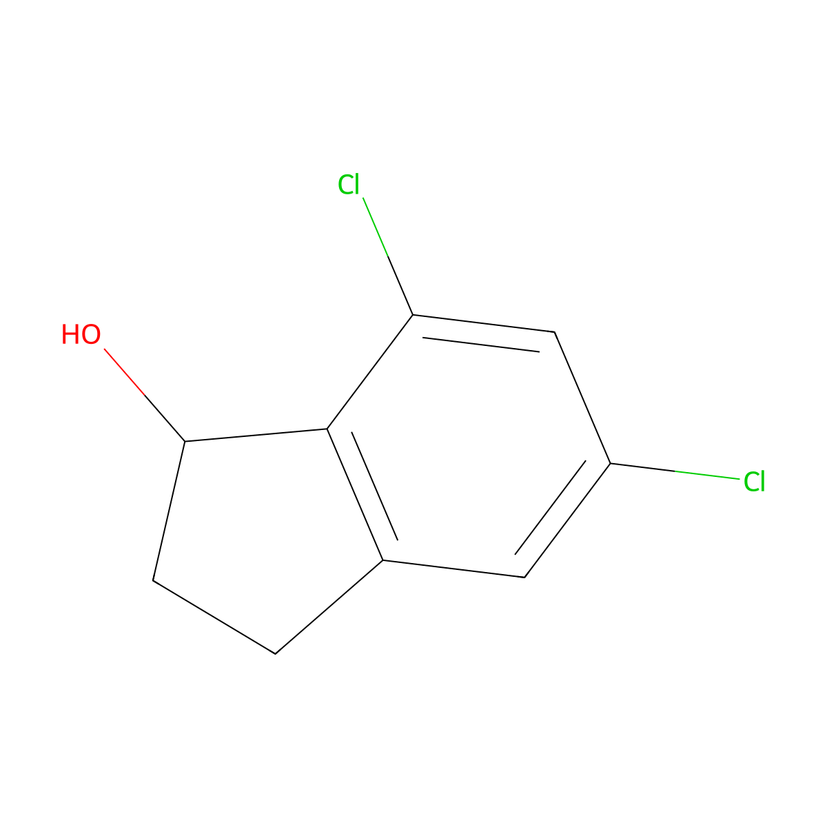 5,7-dichloro-2,3-dihydro-1H-inden-1-ol molecular structure, CAS 1188144-09-3