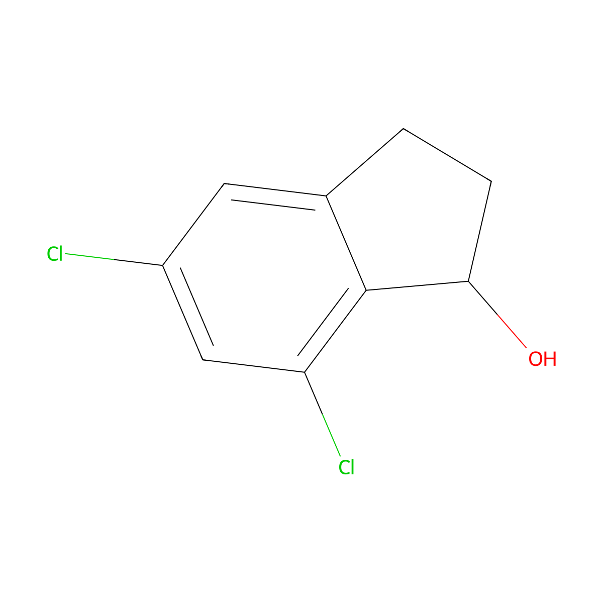 5,7-dichloro-2,3-dihydro-1H-inden-1-ol molecular structure, CAS 1188144-09-3