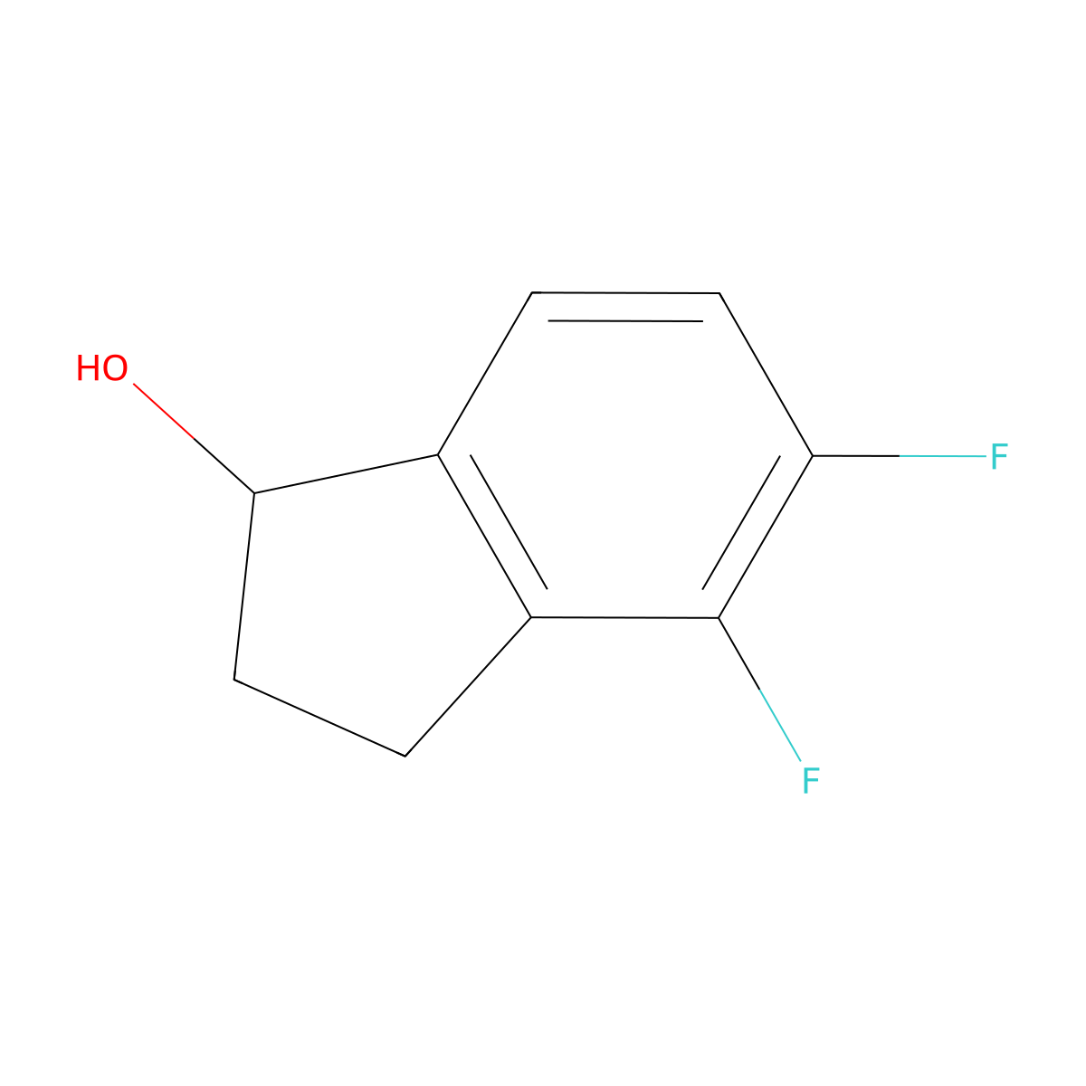 4,5-difluoro-2,3-dihydro-1H-inden-1-ol molecular structure, CAS 1188144-19-5