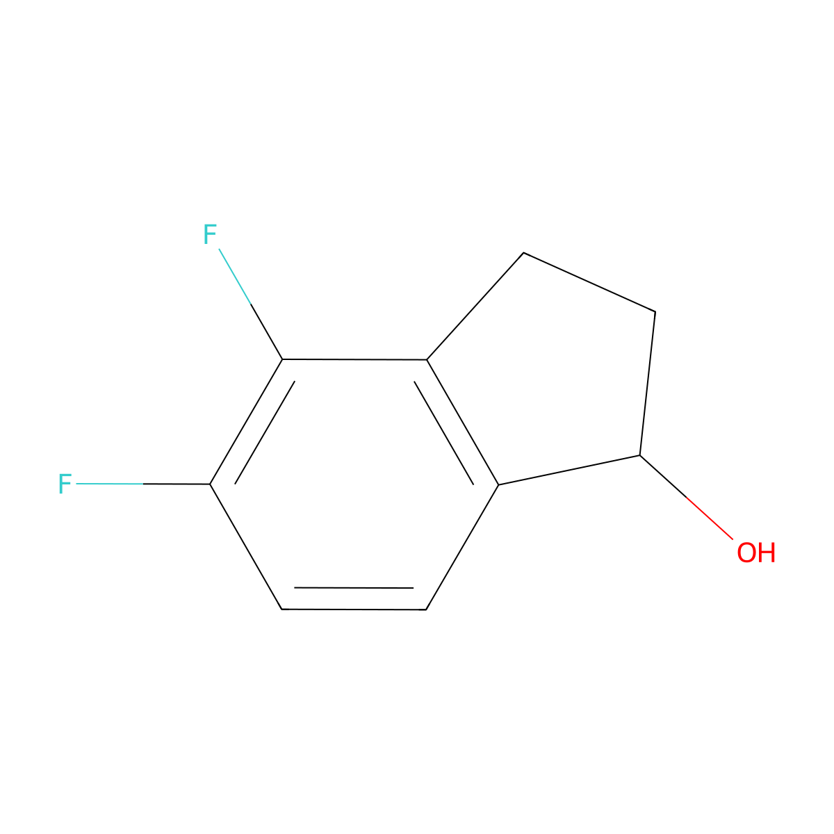 4,5-difluoro-2,3-dihydro-1H-inden-1-ol molecular structure, CAS 1188144-19-5