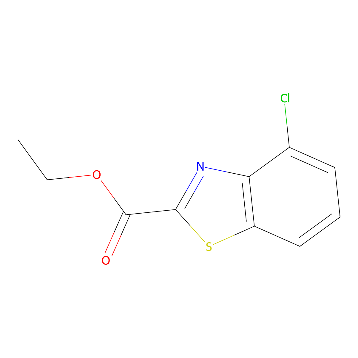 Ethyl 4-chlorobenzo[d]thiazole-2-carboxylate molecular structure, CAS 1188144-96-8