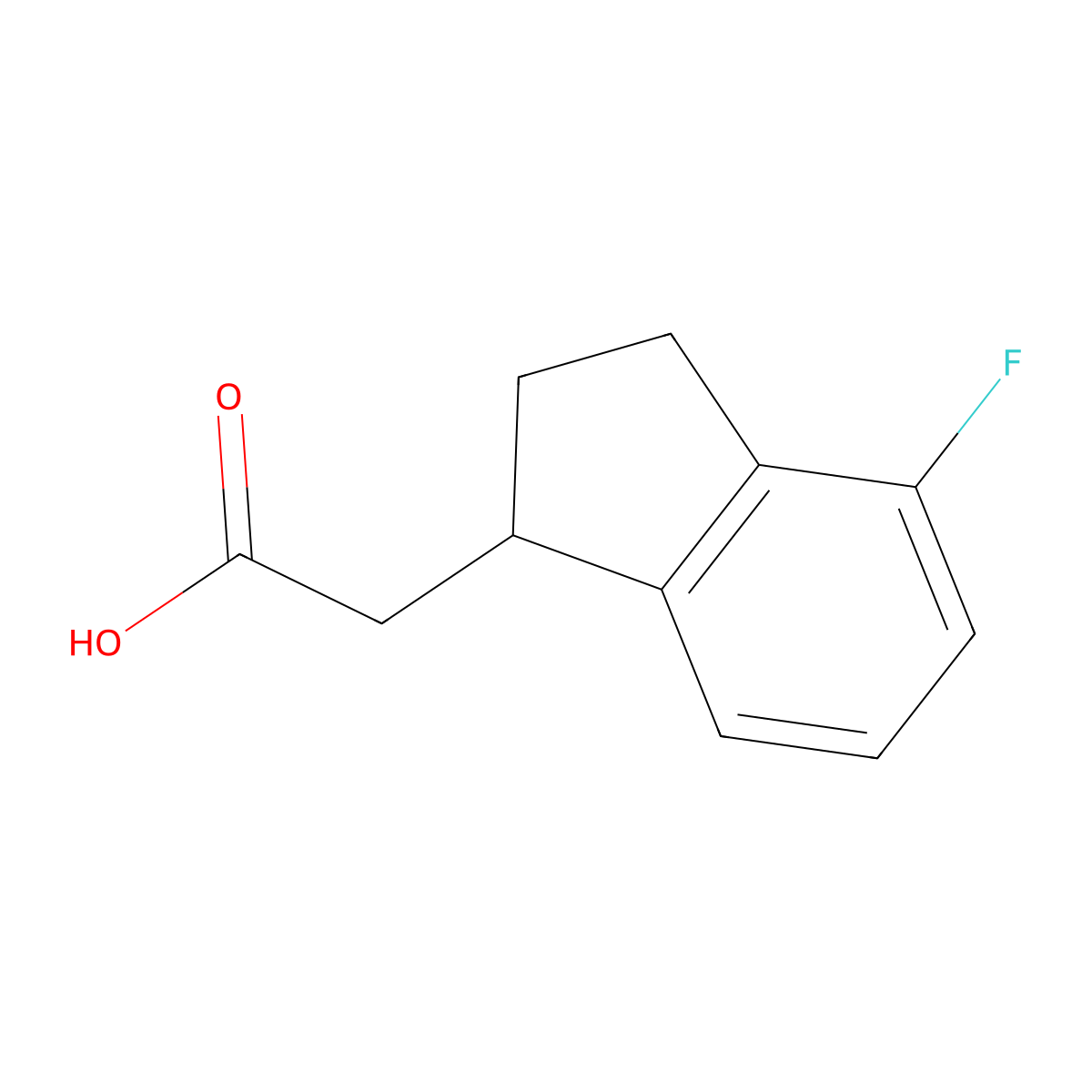 2-(4-Fluoro-2,3-dihydro-1H-inden-1-yl)acetic acid molecular structure, CAS 1188145-23-4