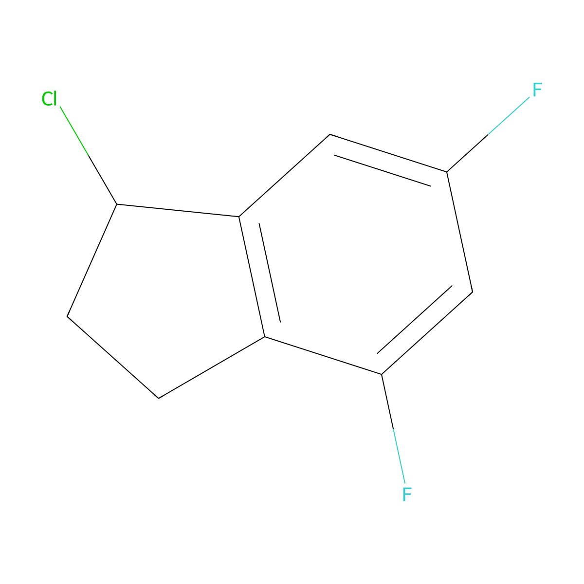 1-chloro-4,6-difluoro-2,3-dihydro-1H-indene molecular structure, CAS 1188146-38-4