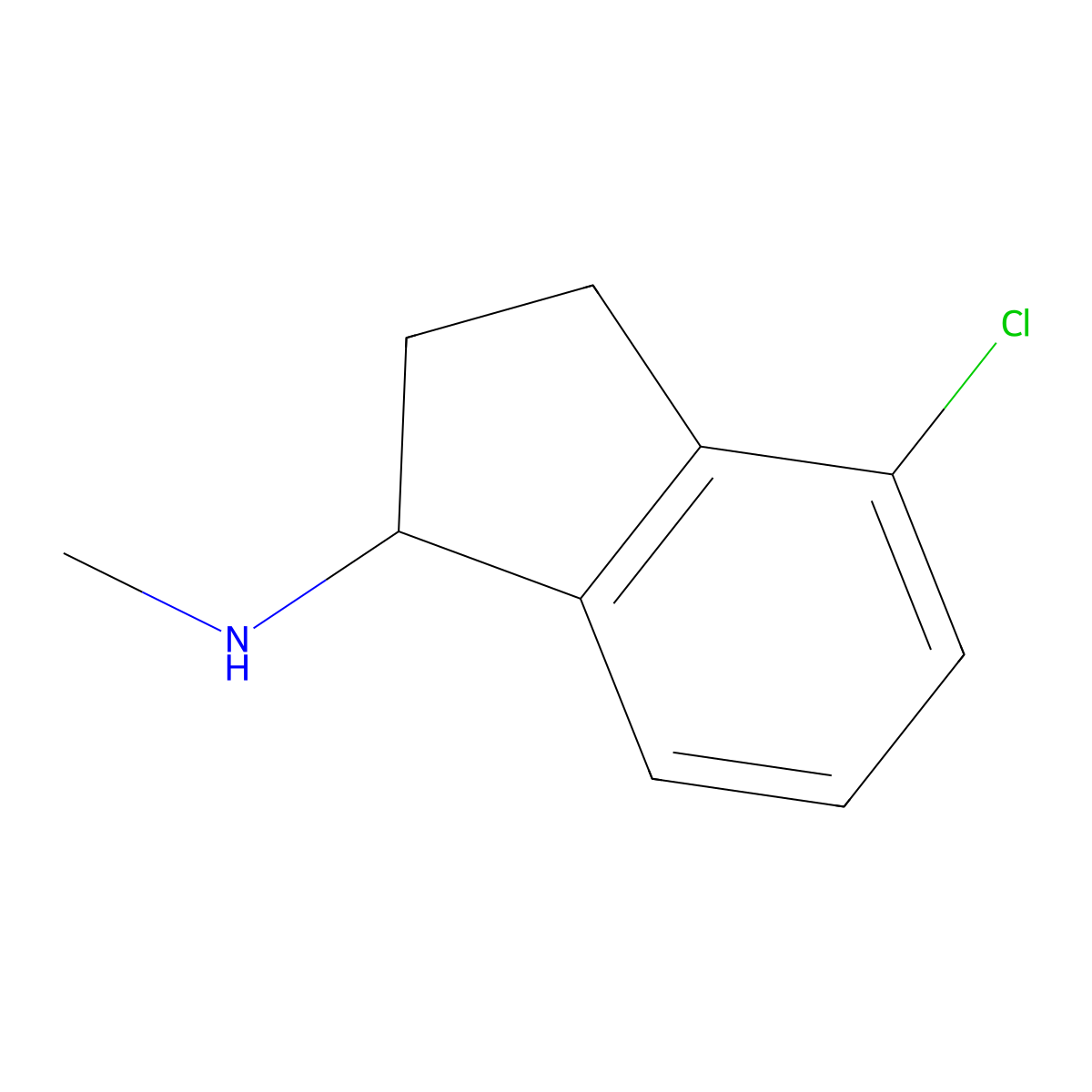 4-chloro-N-methyl-2,3-dihydro-1H-inden-1-amine molecular structure, CAS 1188150-09-5
