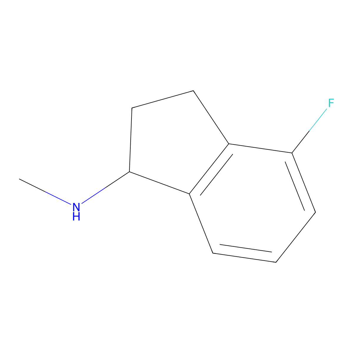 4-fluoro-N-methyl-2,3-dihydro-1H-inden-1-amine molecular structure, CAS 1188164-05-7