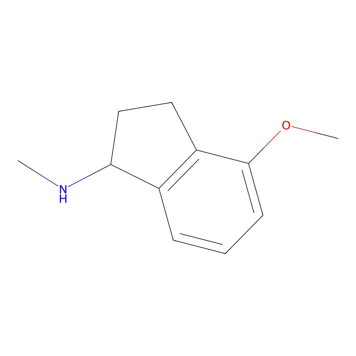 4-methoxy-N-methyl-2,3-dihydro-1H-inden-1-amine molecular structure, CAS 1188164-17-1