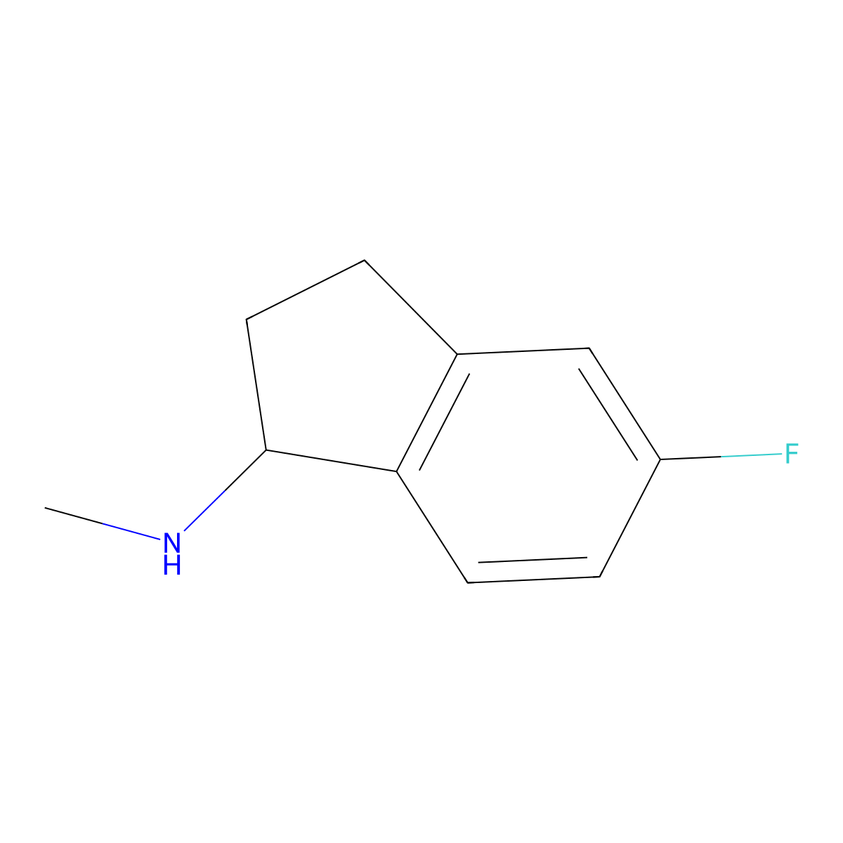 5-fluoro-N-methyl-2,3-dihydro-1H-inden-1-amine molecular structure, CAS 1188164-33-1