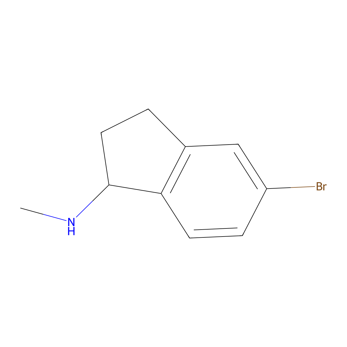 (5-Bromo-indan-1-yl)-methyl-amine molecular structure, CAS 1188164-61-5