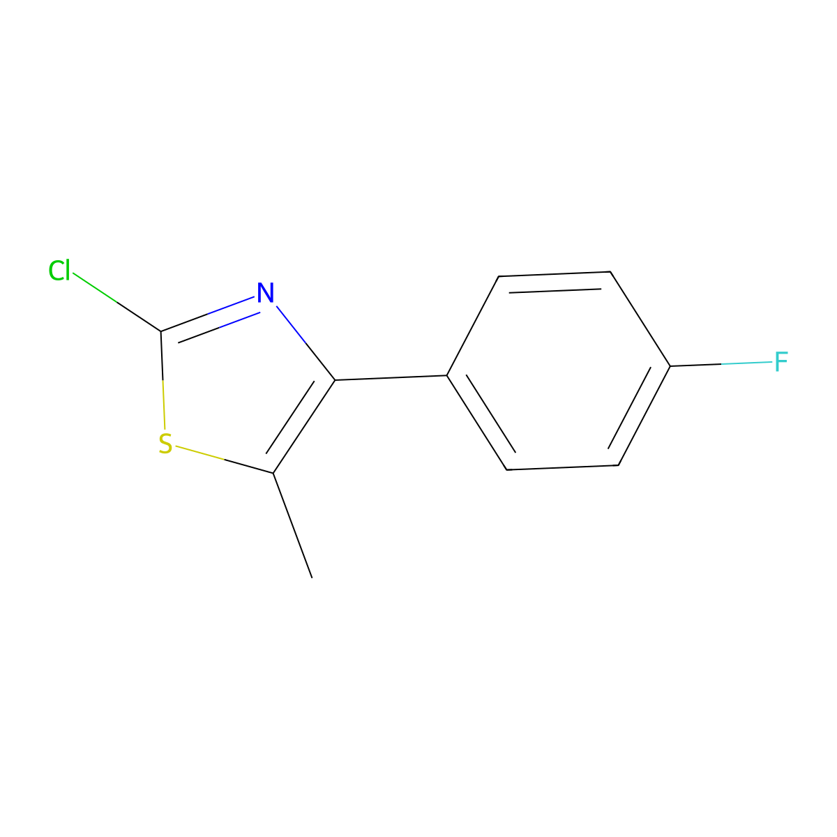 2-Chloro-4-(4-fluorophenyl)-5-methylthiazole molecular structure, CAS 1188168-84-4