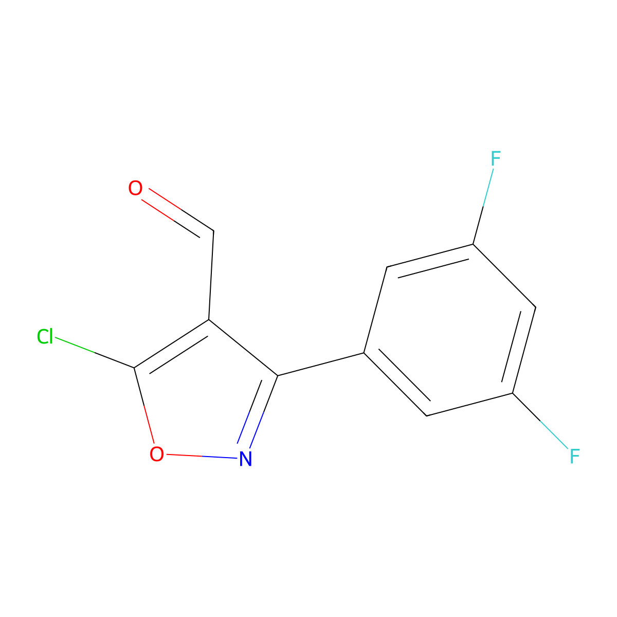 5-Chloro-3-(3,5-difluorophenyl)-1,2-oxazole-4-carbaldehyde molecular structure, CAS 1188169-26-7