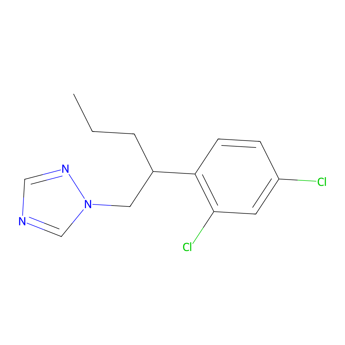Penconazole molecular structure, CAS 118817-61-1