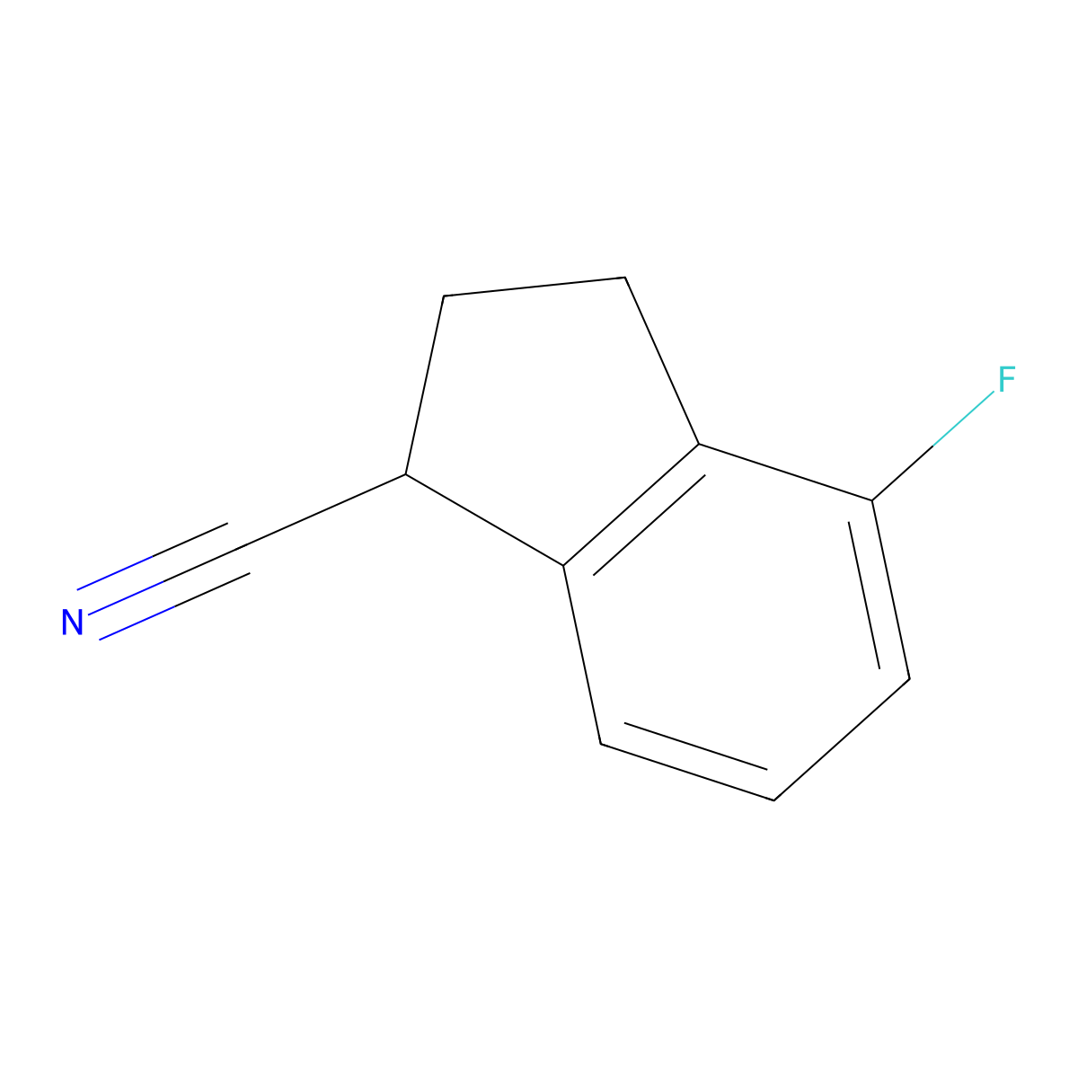4-fluoro-2,3-dihydro-1H-indene-1-carbonitrile molecular structure, CAS 1188174-13-1