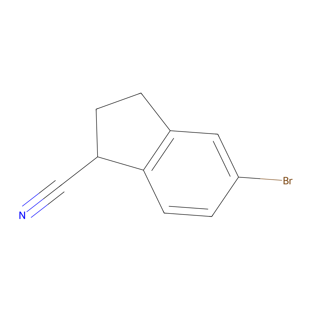 5-Bromo-2,3-dihydro-1H-indene-1-carbonitrile molecular structure, CAS 1188174-30-2