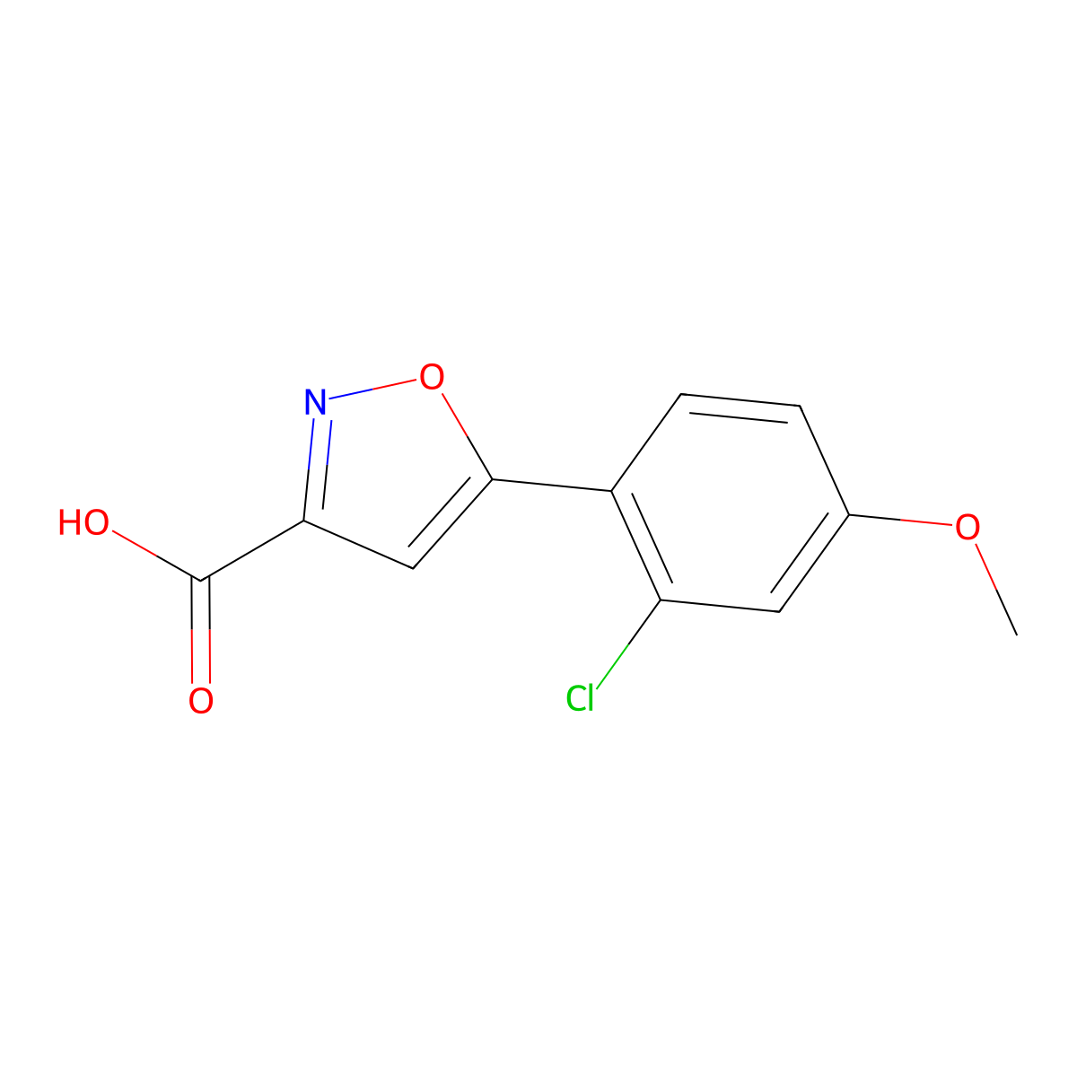 5-(2-Chloro-4-methoxyphenyl)-1,2-oxazole-3-carboxylic acid molecular structure, CAS 1188200-83-0