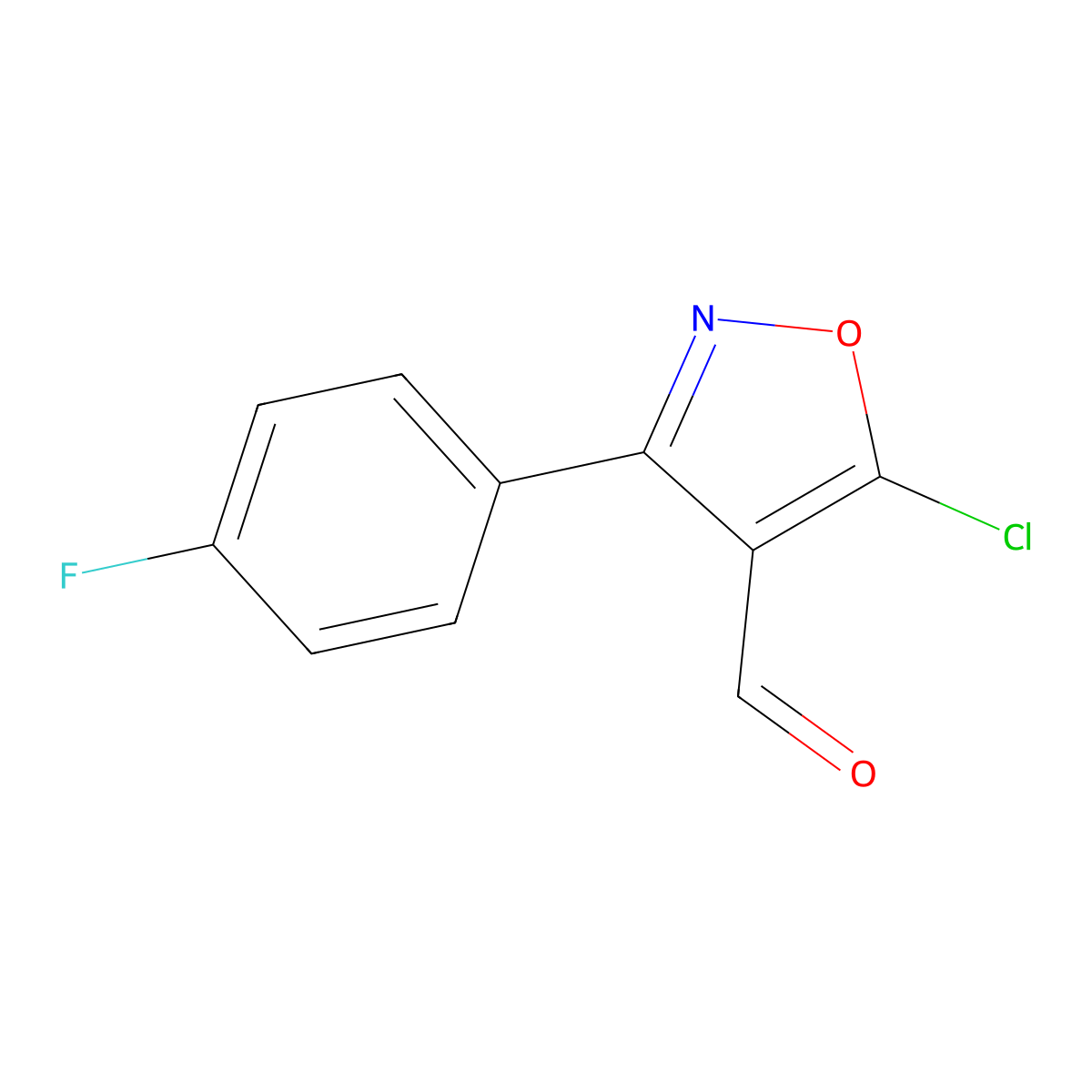 5-Chloro-3-(4-fluorophenyl)-1,2-oxazole-4-carbaldehyde molecular structure, CAS 1188228-73-0