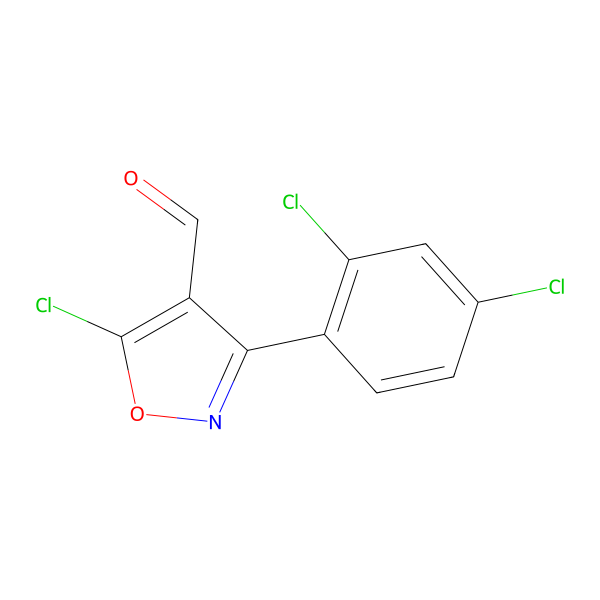 5-Chloro-3-(2,4-dichlorophenyl)-1,2-oxazole-4-carbaldehyde molecular structure, CAS 1188228-87-6