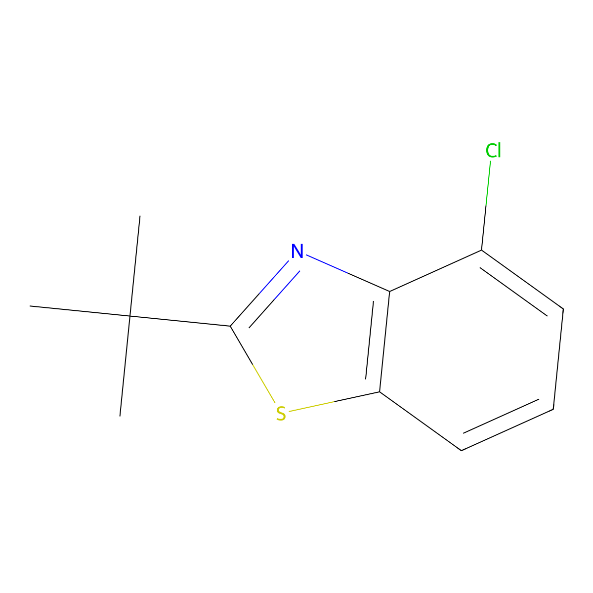 2-Tert-butyl-4-chloro-1,3-benzothiazole molecular structure, CAS 1188232-06-5