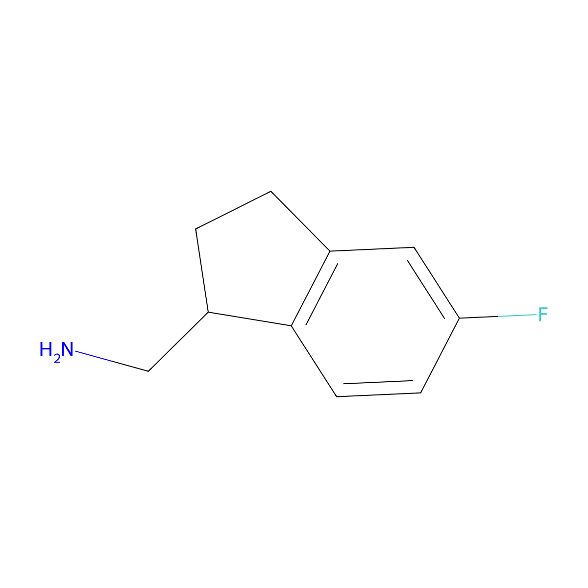 1-(5-fluoro-2,3-dihydro-1H-inden-1-yl)methanamine molecular structure, CAS 1188232-72-5