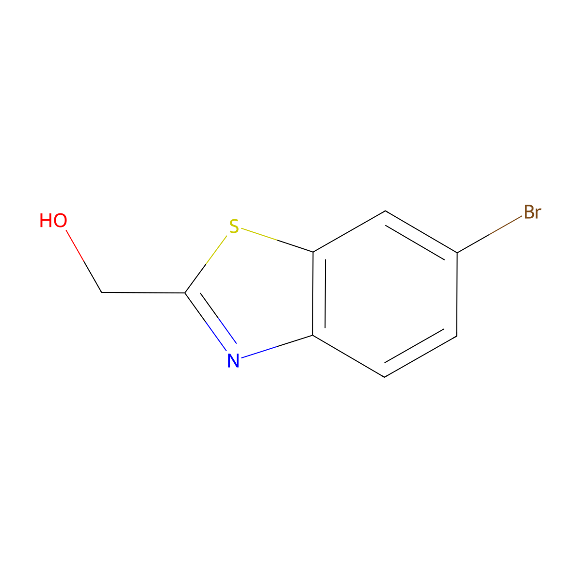 (6-Bromo-1,3-benzothiazol-2-yl)methanol molecular structure, CAS 1188233-15-9
