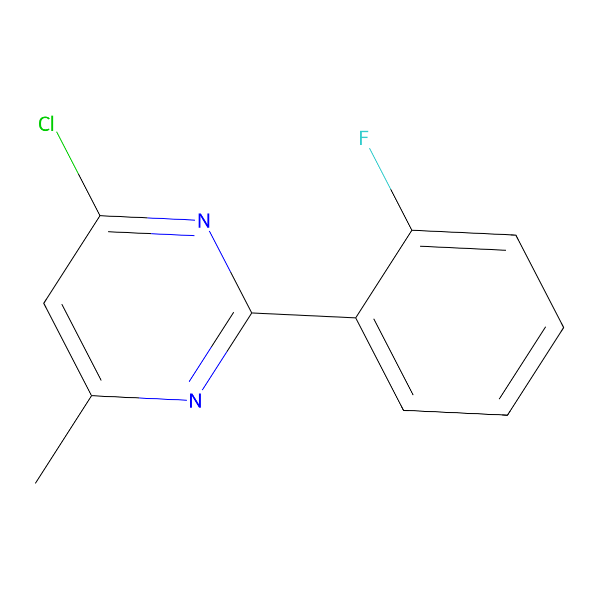 4-Chloro-2-(2-fluorophenyl)-6-methylpyrimidine molecular structure, CAS 1188233-71-7