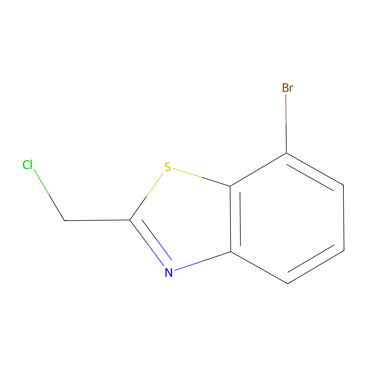 7-Bromo-2-(chloromethyl)-1,3-benzothiazole molecular structure, CAS 1188233-96-6