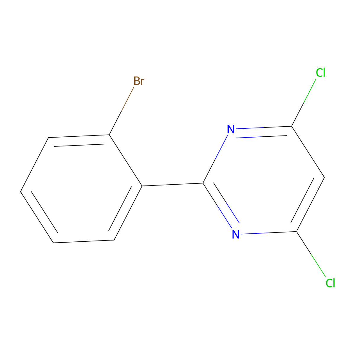 2-(2-Bromophenyl)-4,6-dichloropyrimidine molecular structure, CAS 1188237-02-6