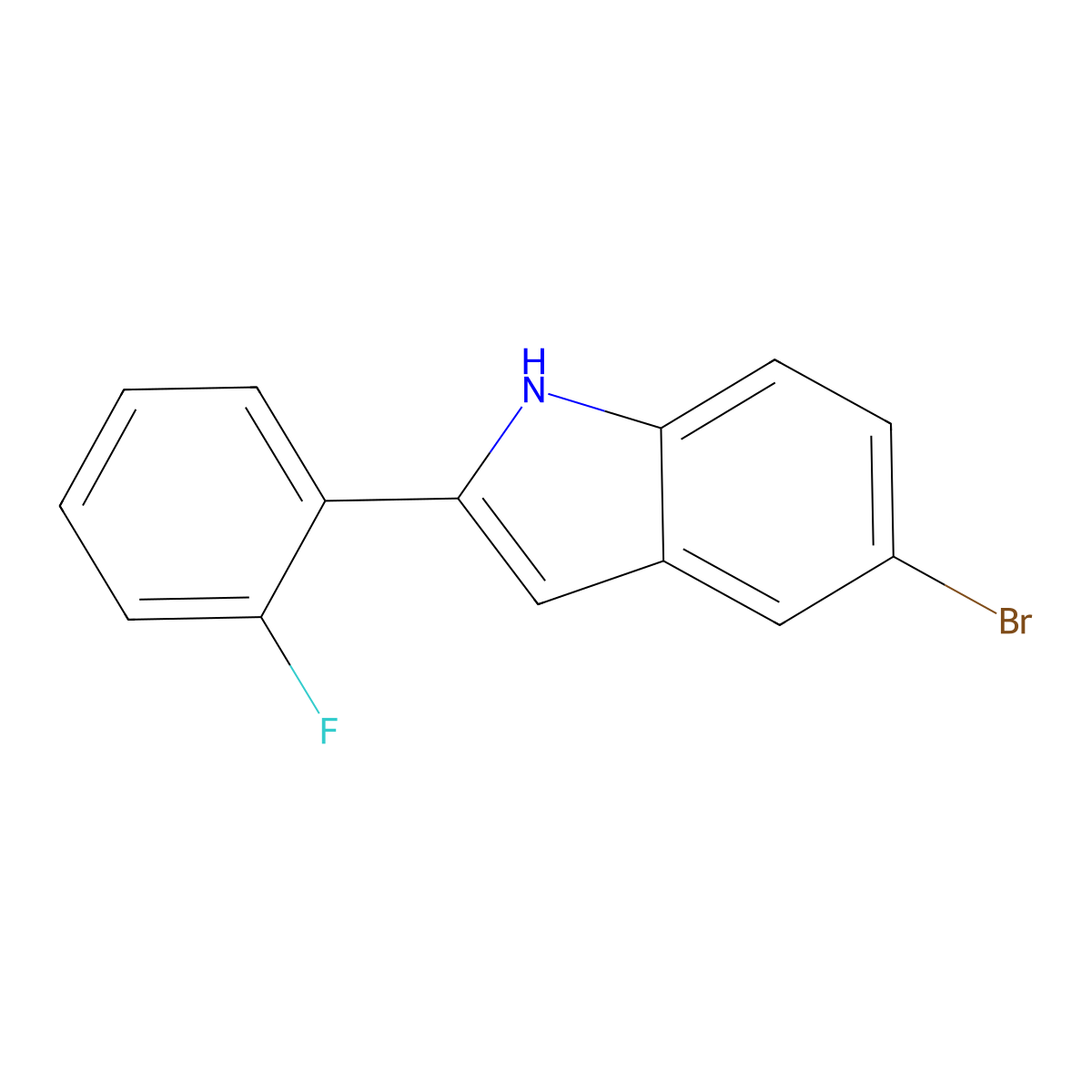5-bromo-2-(2-fluorophenyl)-1H-indole molecular structure, CAS 1188240-91-6