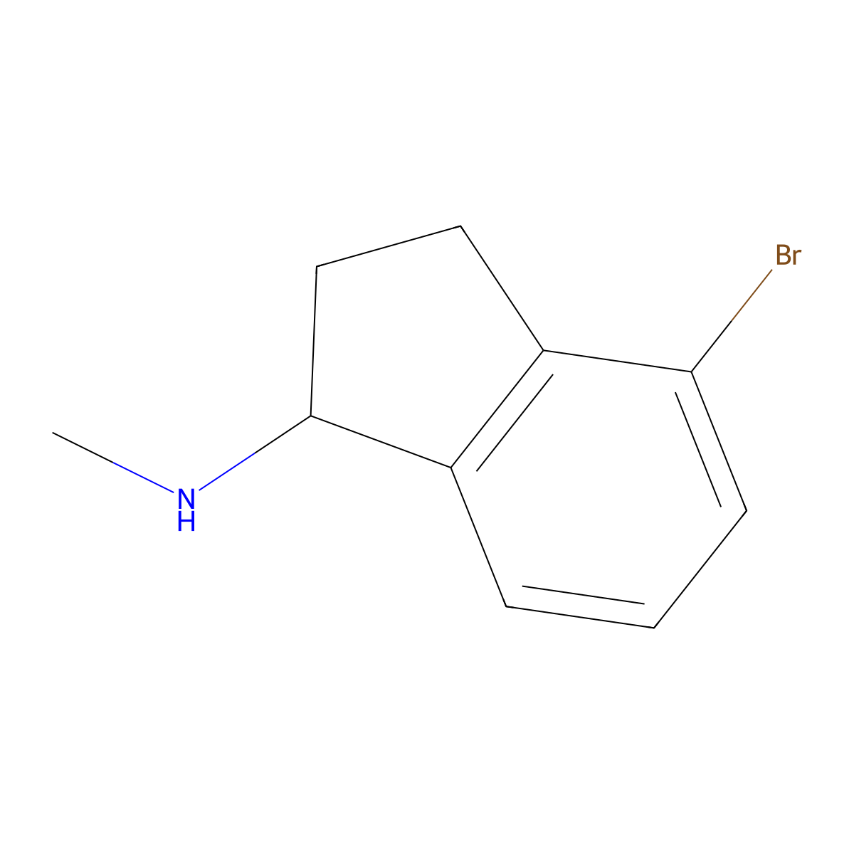 (4-Bromo-indan-1-yl)-methyl-amine molecular structure, CAS 1188244-22-5