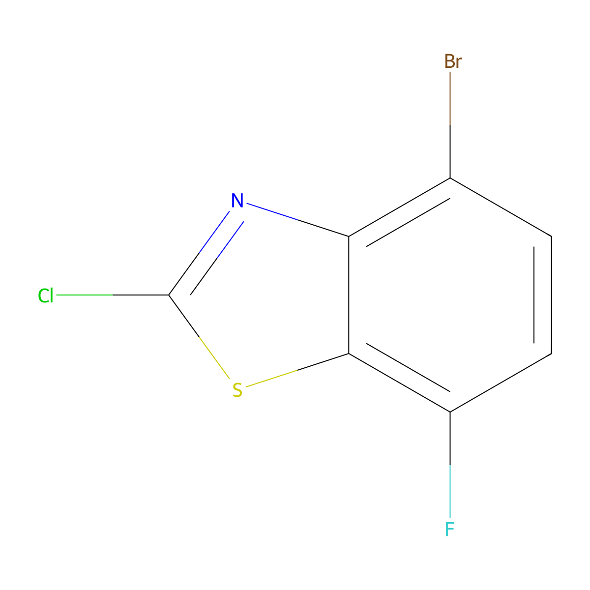 4-Bromo-2-chloro-7-fluoro-1,3-benzothiazole molecular structure, CAS 1188246-29-8