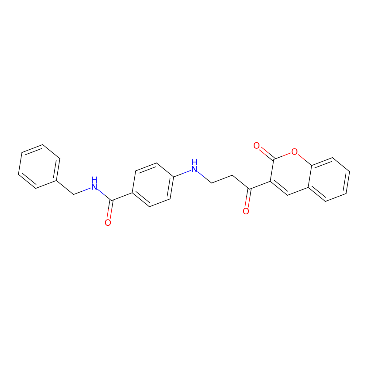 N-Benzyl-4-((3-oxo-3-(2-oxo-2H-chromen-3-yl)propyl)amino)benzamide molecular structure, CAS 1188262-68-1