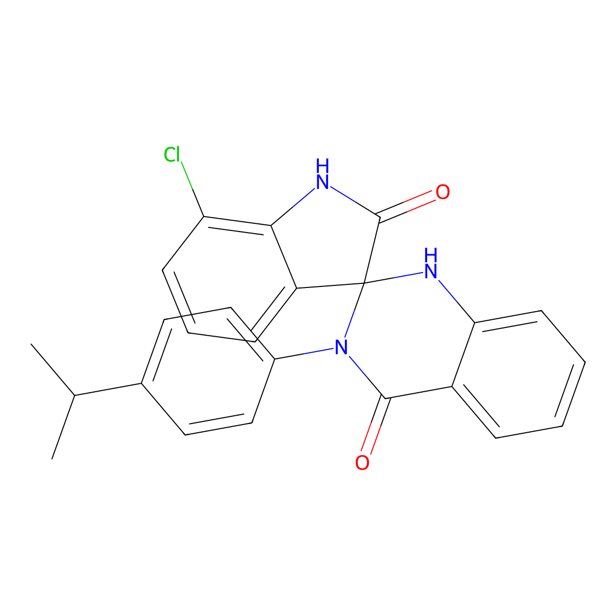 17-Chloro-3-[4-(methylethyl)phenyl]spiro[1,2,3-trihydroquinazoline-2,3'-indoli ne]-4,12-dione molecular structure, CAS 1188263-05-9