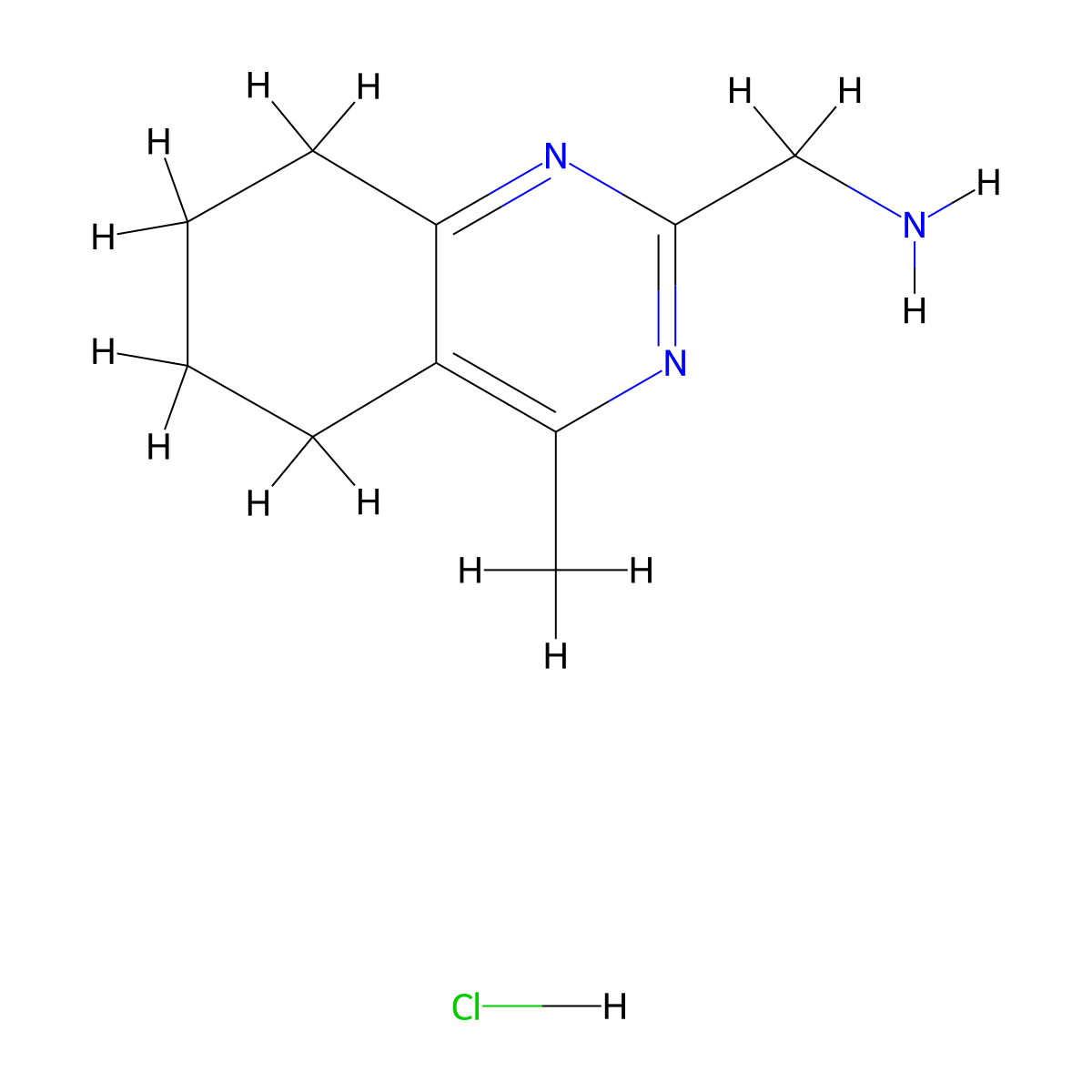 (4-Methyl-5,6,7,8-tetrahydroquinazolin-2-yl)methanamine hydrochloride molecular structure, CAS 1188263-46-8